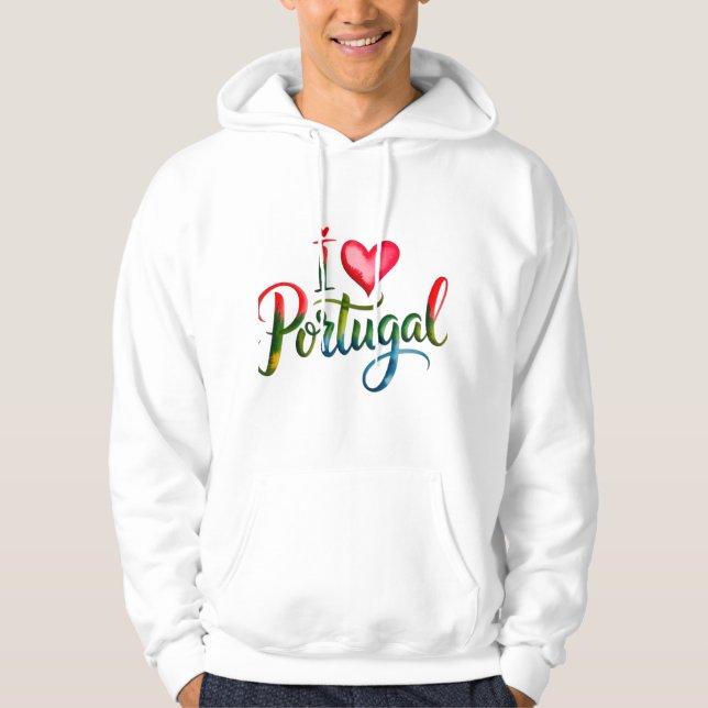 I Love Portugal Hoodie – Portuguese Gift, Lisbon & (Front)