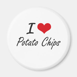 I Love Potato Chips artistic design Magnet