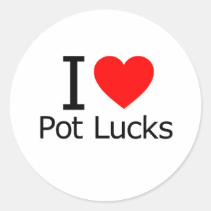 I Love Potlucks Classic Round Sticker
