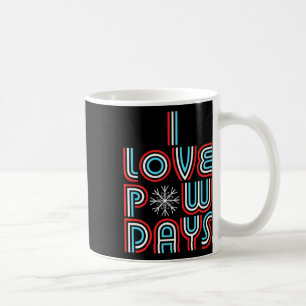I Love Pow Days Snowboarding Skiing Retro Style Coffee Mug