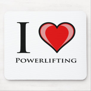 I Love Powerlifting Mouse Pad