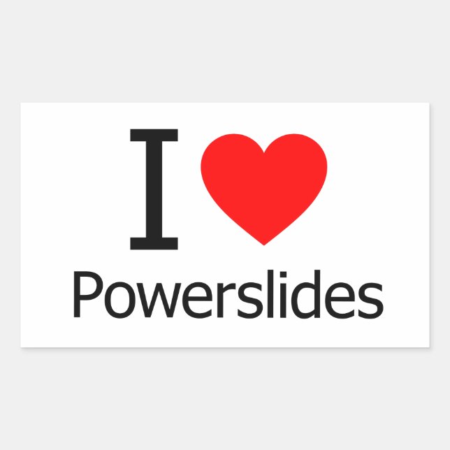 I Love Powerslides Rectangular Sticker (Front)
