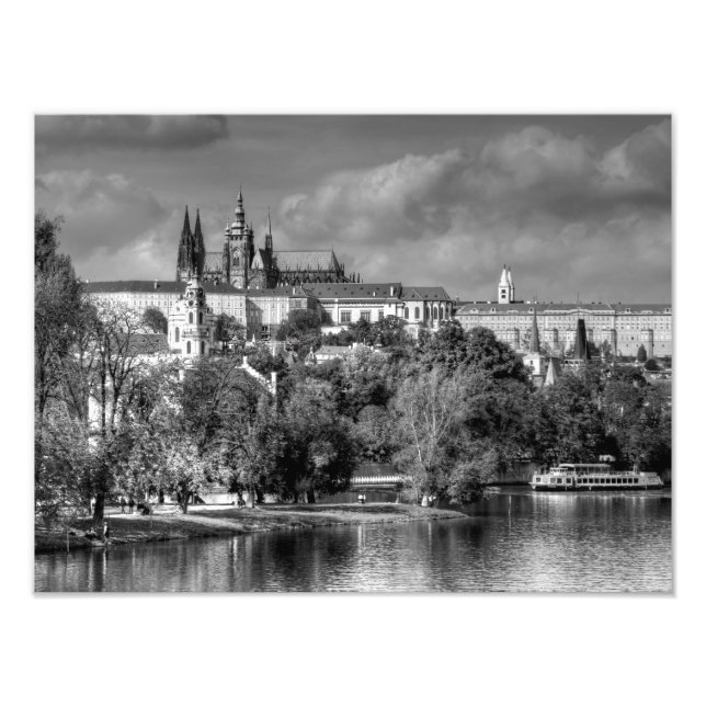 I love Prague, in black and white Photo Print (Front)
