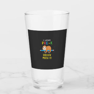 I love PRE-K Slooow Much Sloth Back to School T-Sh Glass