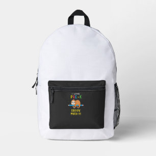 I love PRE-K Slooow Much Sloth Back to School T-Sh Printed Backpack