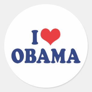 I Love President Obama Classic Round Sticker