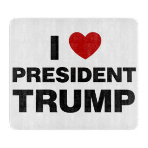 I Love President Trump Heart Cutting Board