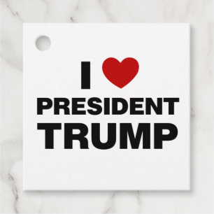 I Love President Trump Heart Favour Tags