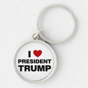 I Love President Trump Heart Key Ring
