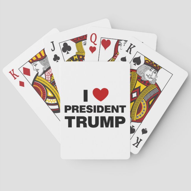 I Love President Trump Heart Playing Cards (Back)