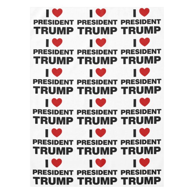 I Love President Trump Heart Tablecloth (Front)