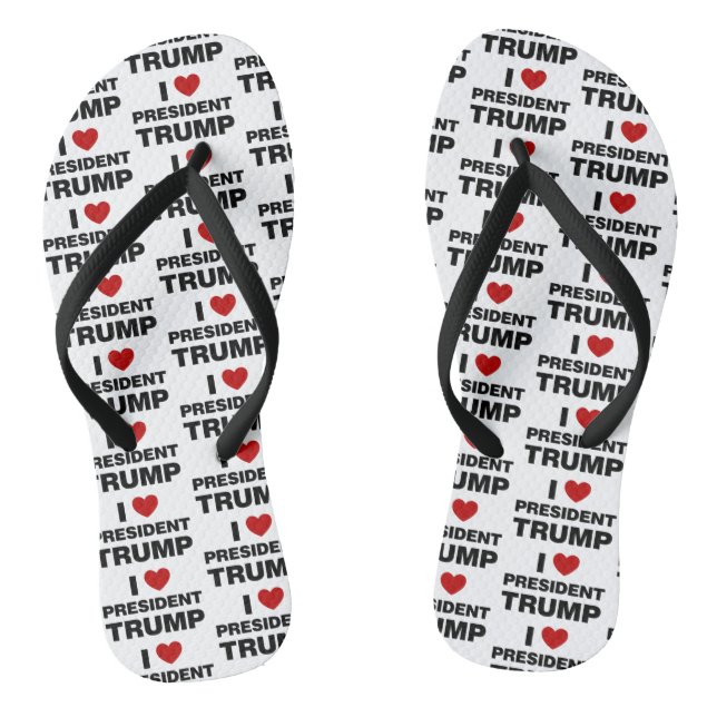 I Love President Trump Heart Thongs (Footbed)