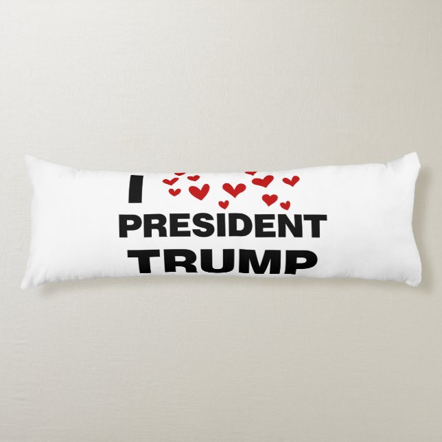 I Love President Trump Hearts Body Cushion (Front)