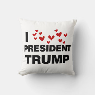 I Love President Trump Hearts Cushion