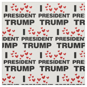 I Love President Trump Hearts Fabric