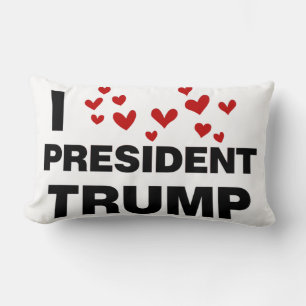 I Love President Trump Hearts Lumbar Cushion