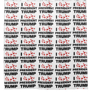 I Love President Trump Hearts Shower Curtain