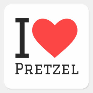 I love pretzel square sticker