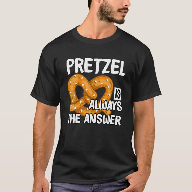 I Love Pretzels for Pretzel Day Funny Office Wear  T-Shirt (Front)
