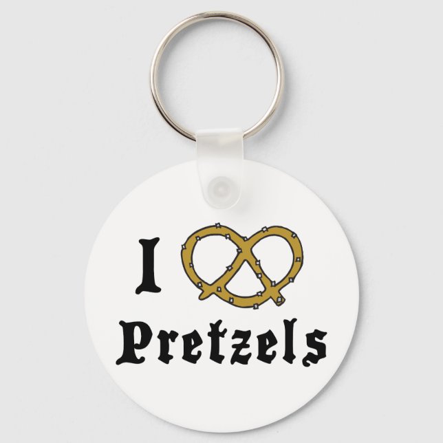 I Love Pretzels Key Ring (Front)