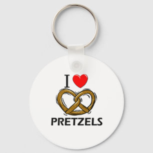 I Love Pretzels Key Ring