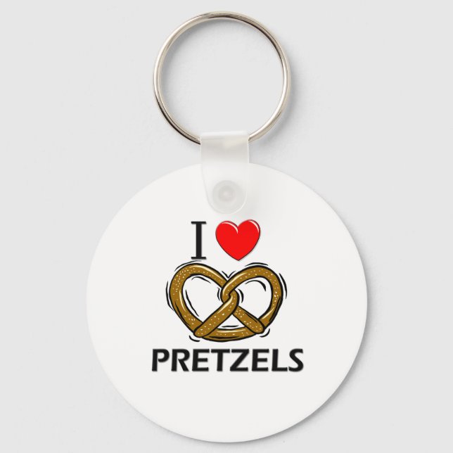 I Love Pretzels Key Ring (Front)