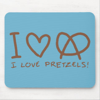 I Love Pretzels Mouse Pad
