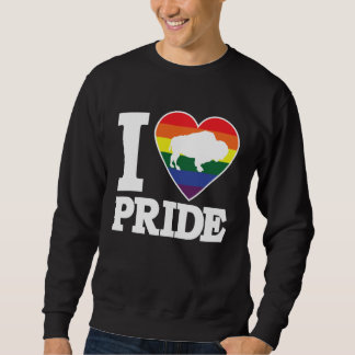 I LOVE PRIDE Buffalo NY LGBTQ beautiful rainbow h Sweatshirt