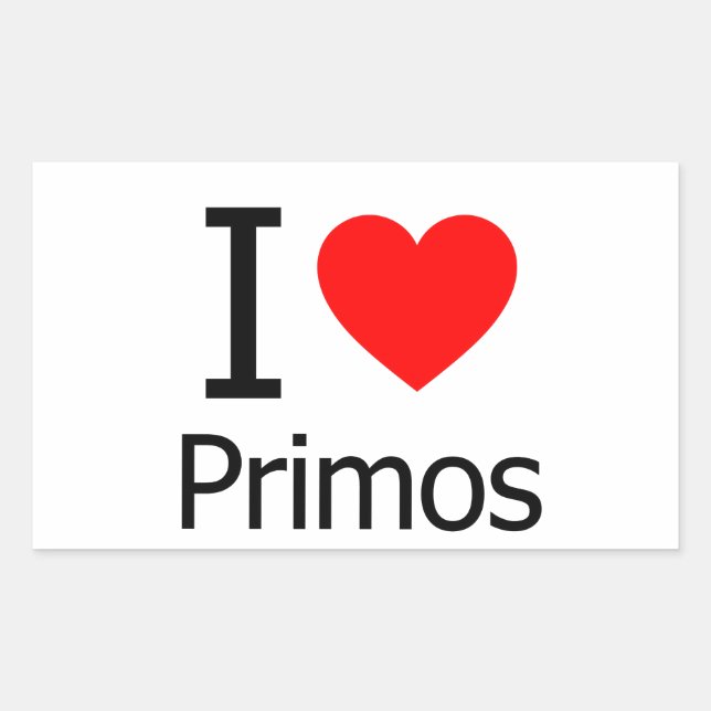 I Love Primos Rectangular Sticker (Front)