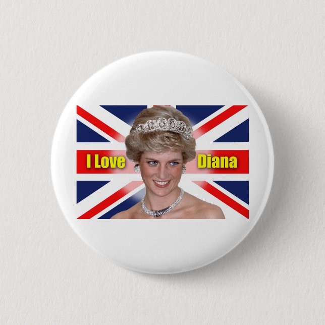 I Love Princess Diana 6 Cm Round Badge (Front)