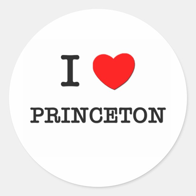 I Love Princeton New Jersey Classic Round Sticker (Front)