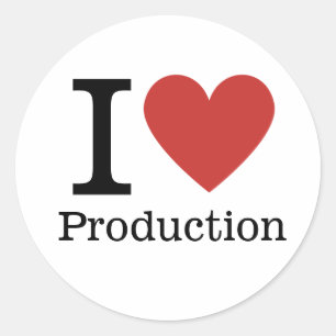 I ❤️ Love Production (for Employees) CUSTOMIZABLE Classic Round Sticker