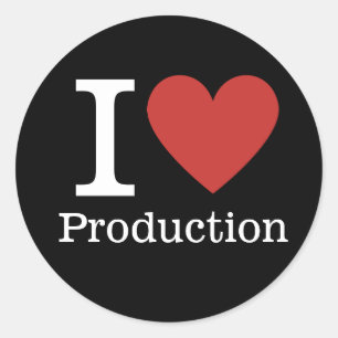 I ❤️ Love Production (for Employees) CUSTOMIZABLE Classic Round Sticker