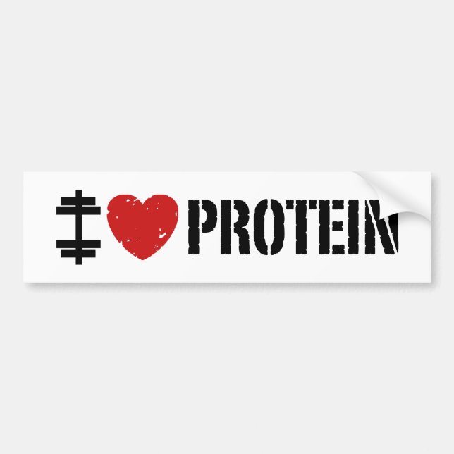 I Love Protein Bumper Sticker (Front)