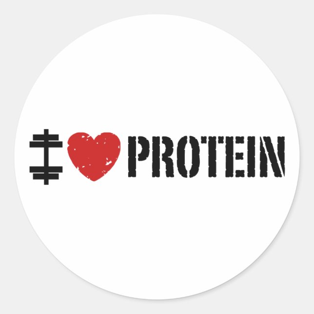 I Love Protein Classic Round Sticker (Front)