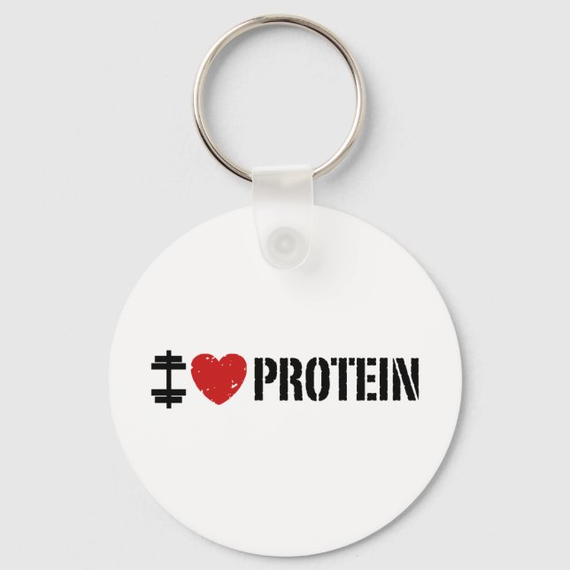I Love Protein Key Ring (Front)