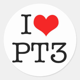 I love PT3 Classic Round Sticker