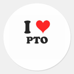 I Love Pto Classic Round Sticker