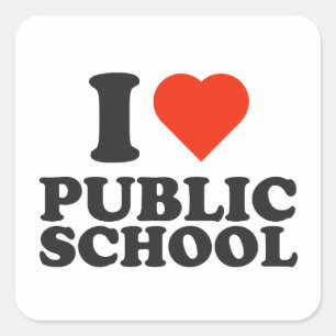 I Love Public School - I heart Public Schools  Square Sticker