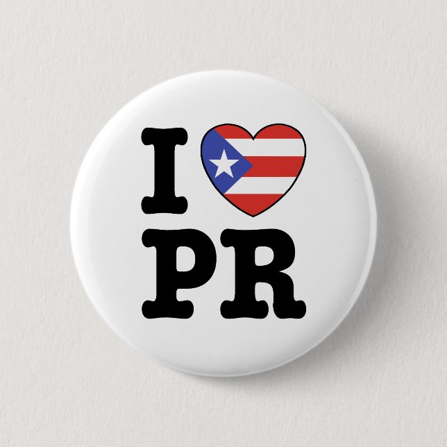 I Love Puerto Rico 6 Cm Round Badge (Front)