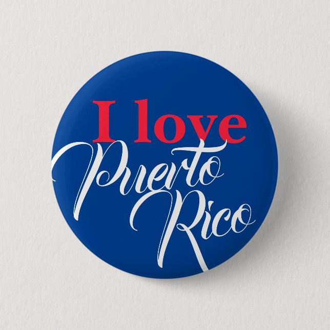 I love Puerto Rico 6 Cm Round Badge (Front)