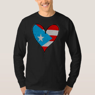 I Love Puerto Rico Heart Boricua Flag T-Shirt