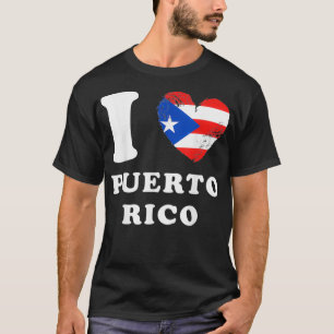 I Love Puerto Rico Heart Flag Puerto Rico T-Shirt