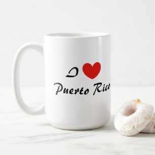 I Love Puerto Rico Heart Typography Coffee Mug