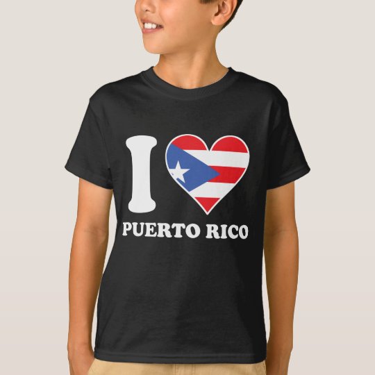 I Love Puerto Rico Puerto Rican Flag Heart T-Shirt