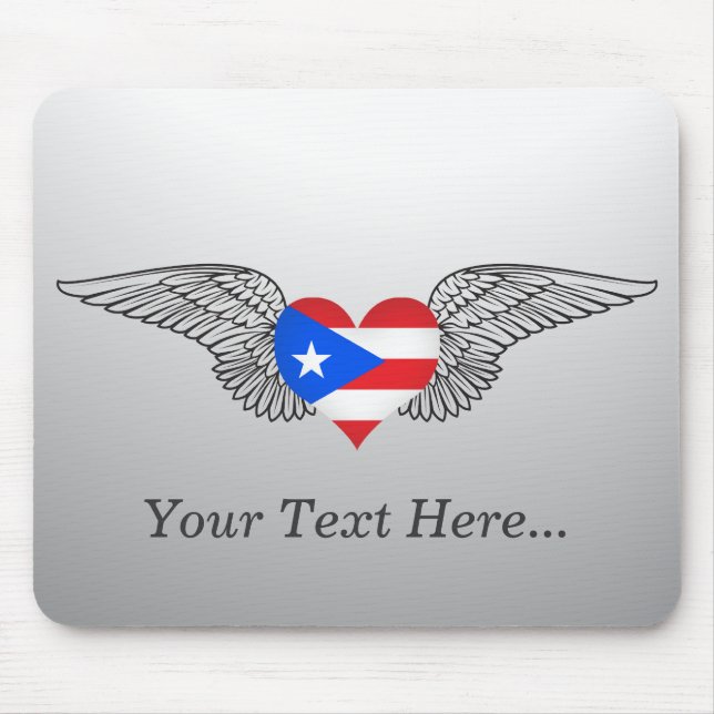 I Love Puerto Rico -wings Mouse Pad (Front)