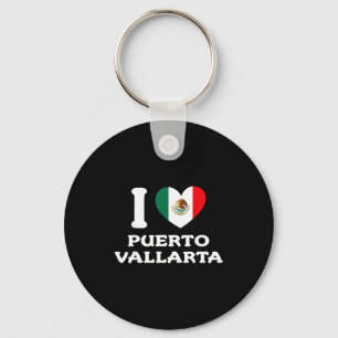 I Love Puerto Vallarta Heart Mexico Flag _1 Key Ring