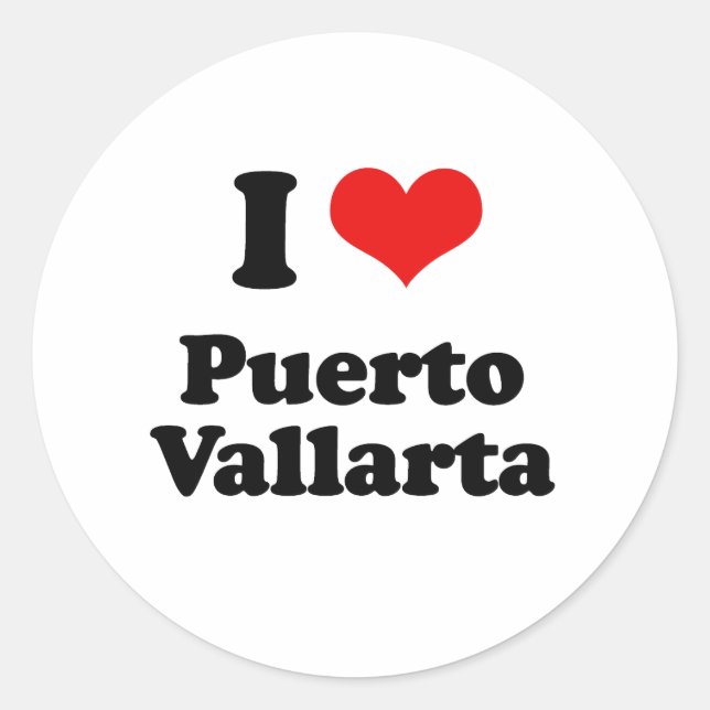 I Love Puerto Vallarta Tshirt Classic Round Sticker (Front)