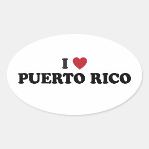 I Love Puetro Rico Oval Sticker