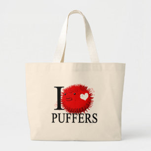 I Love Puffers Tote Bags